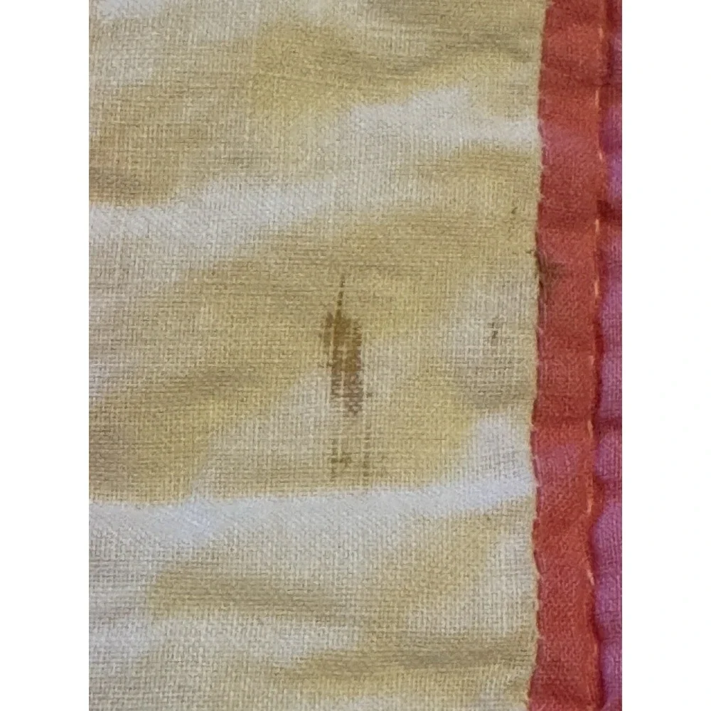 Vintage Quilt Pink and White Embroidered Appliqué 12 Square Floral 70